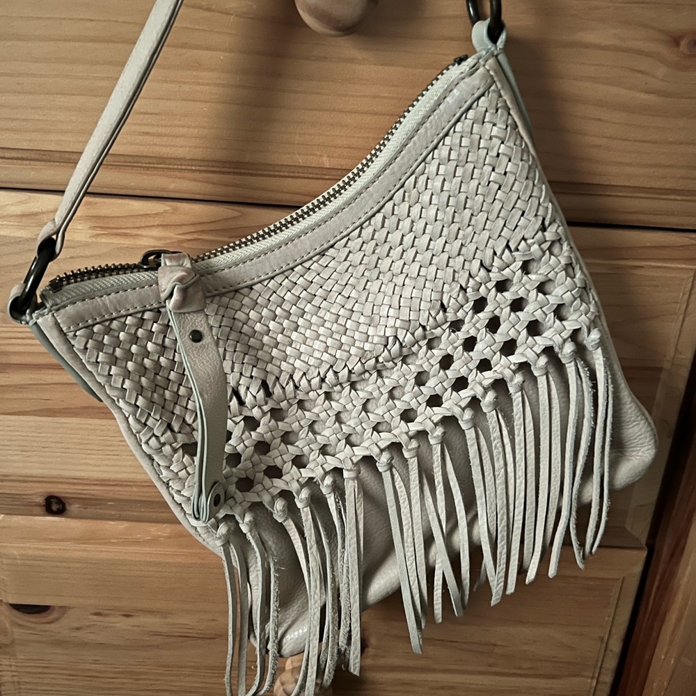 Frye Melissa Woven Swing Crossbody Purse - Cream color